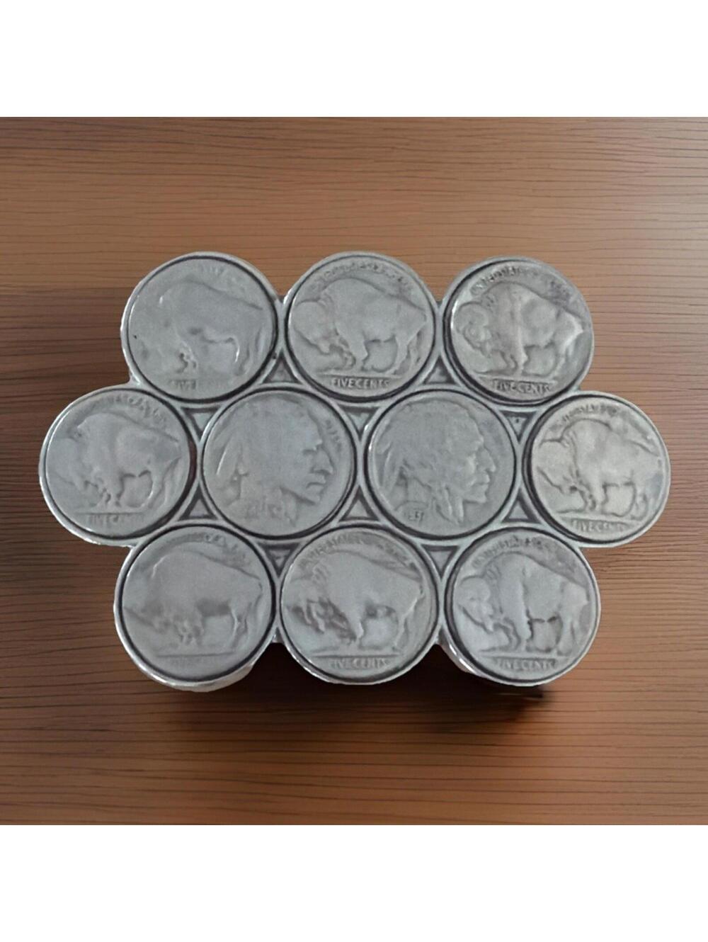 Vintage Belt Buckle made with buffalo head nickel's collectors piece